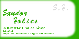 sandor holics business card
